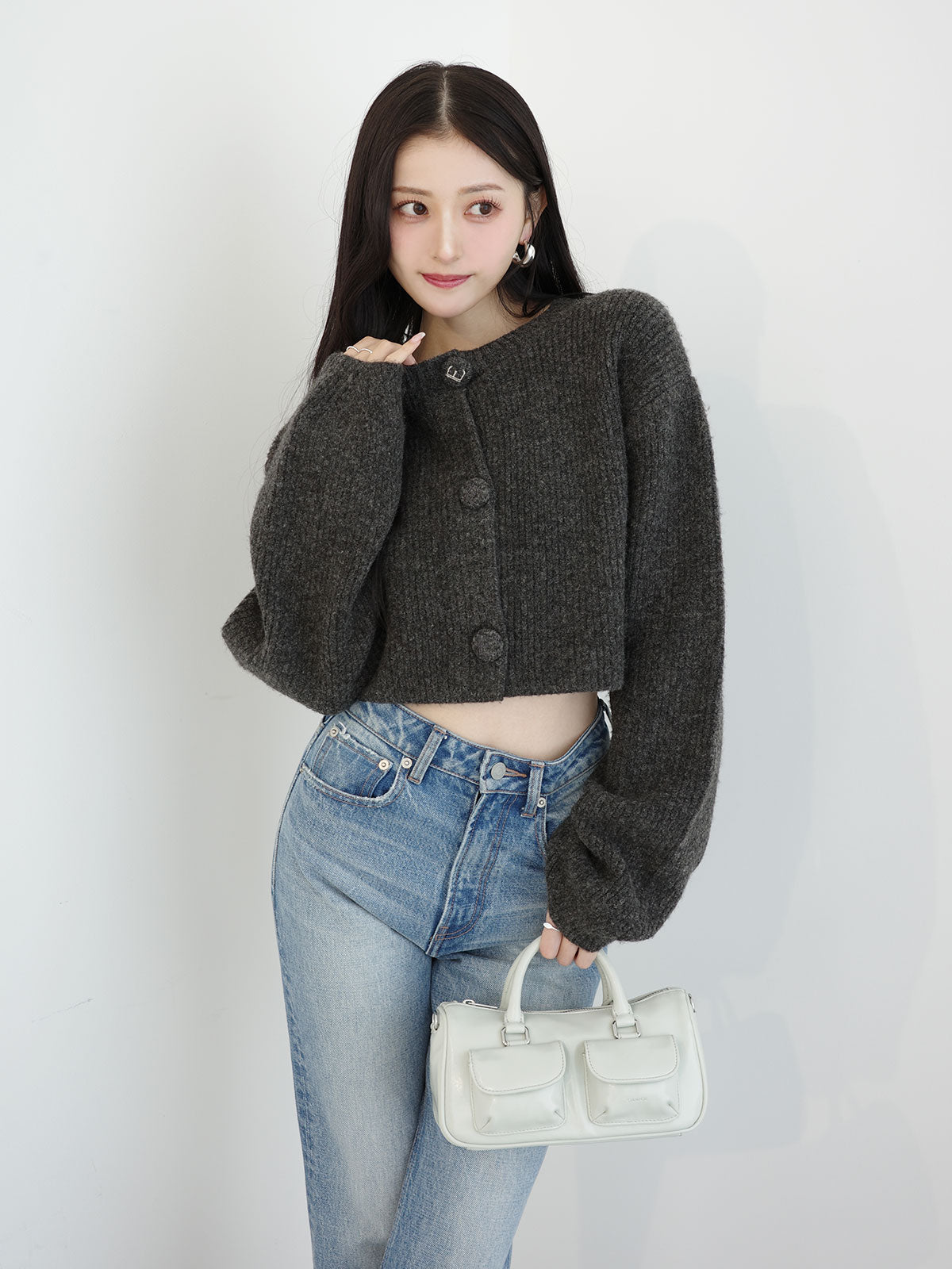 ロゴボタンニットセットワンピース