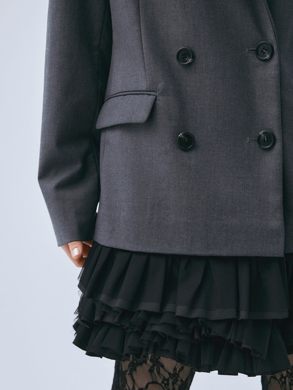 フリルトリムジャケットワンピース