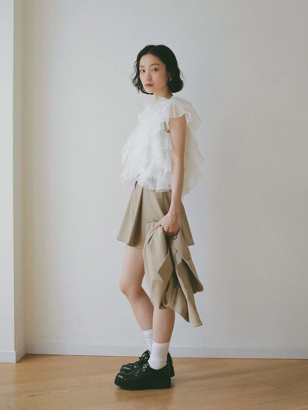 タックハーフパンツ