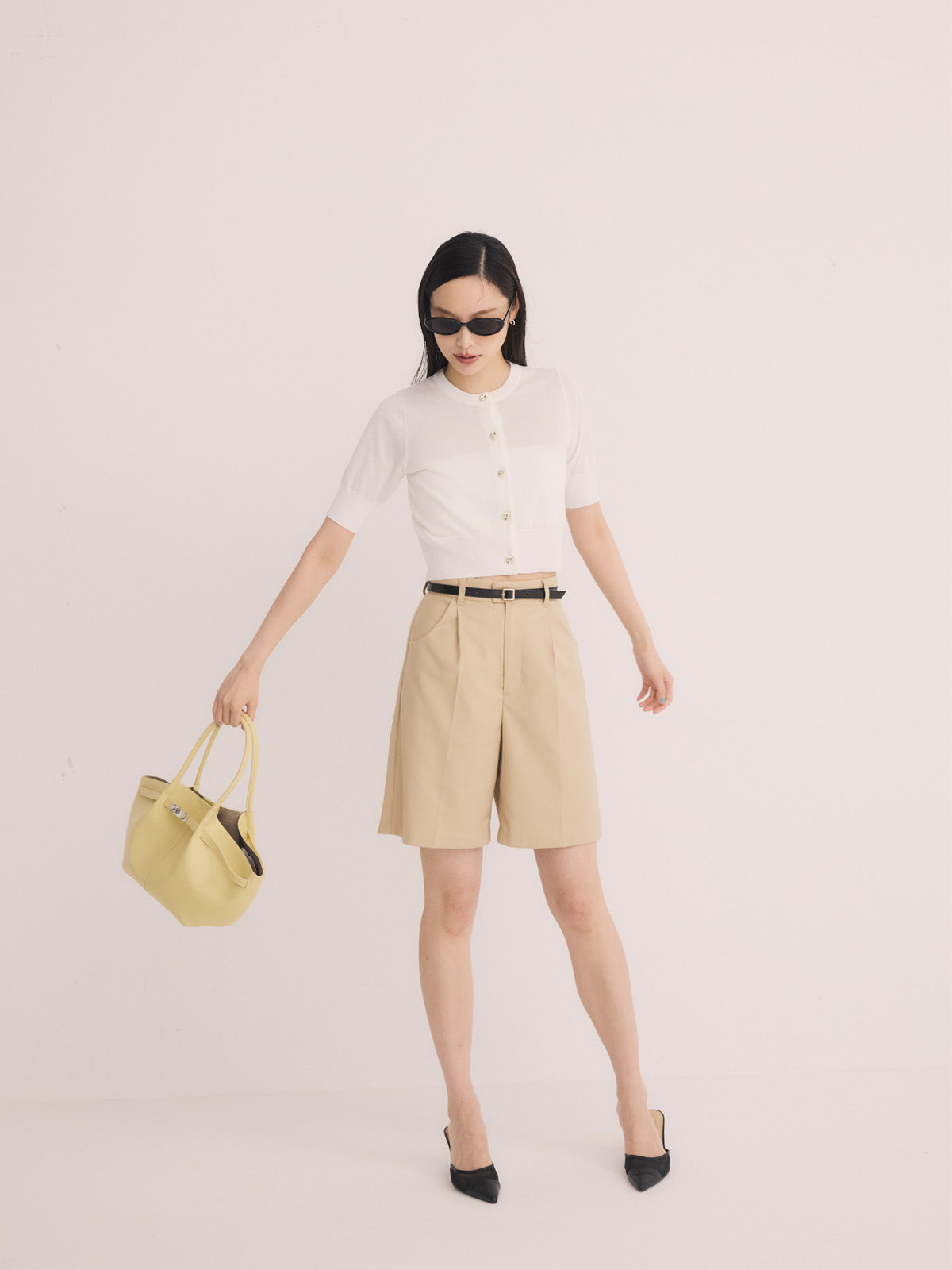 ハーフスリーブシアーニットカーデ