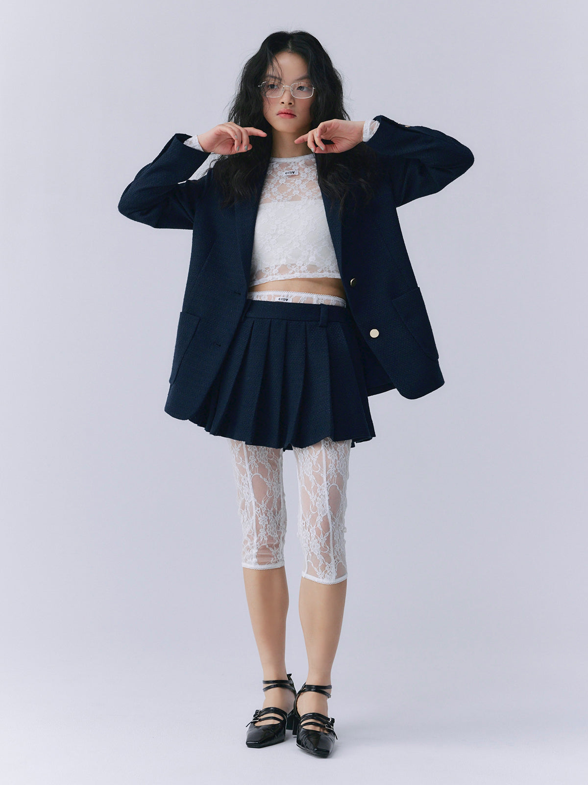 ツイードテーラードジャケット