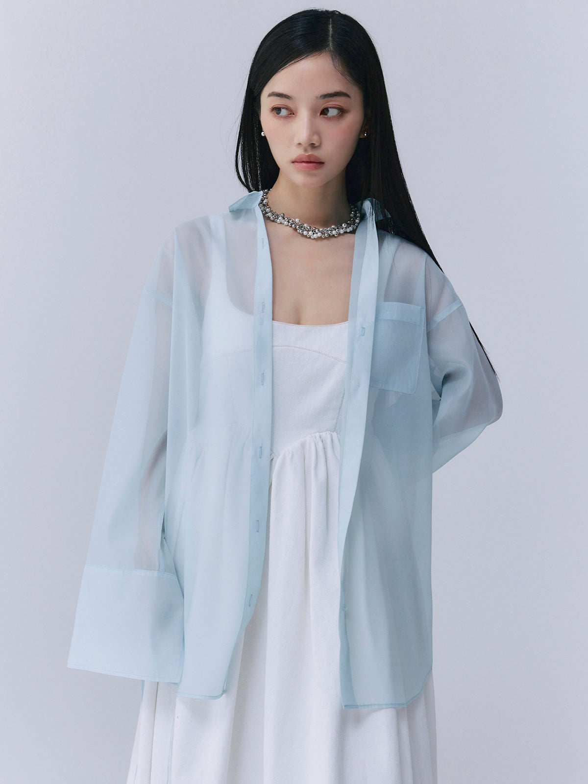 デニムビスチェワンピース