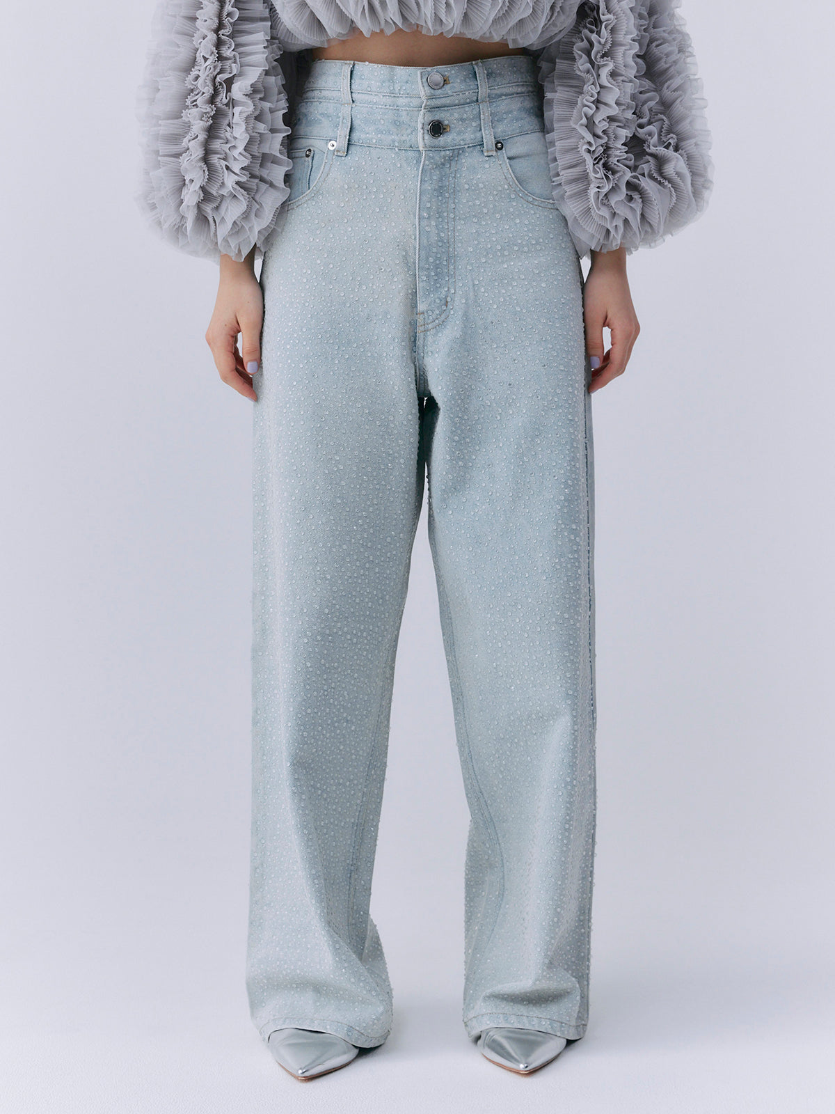 drop patternデニムパンツ