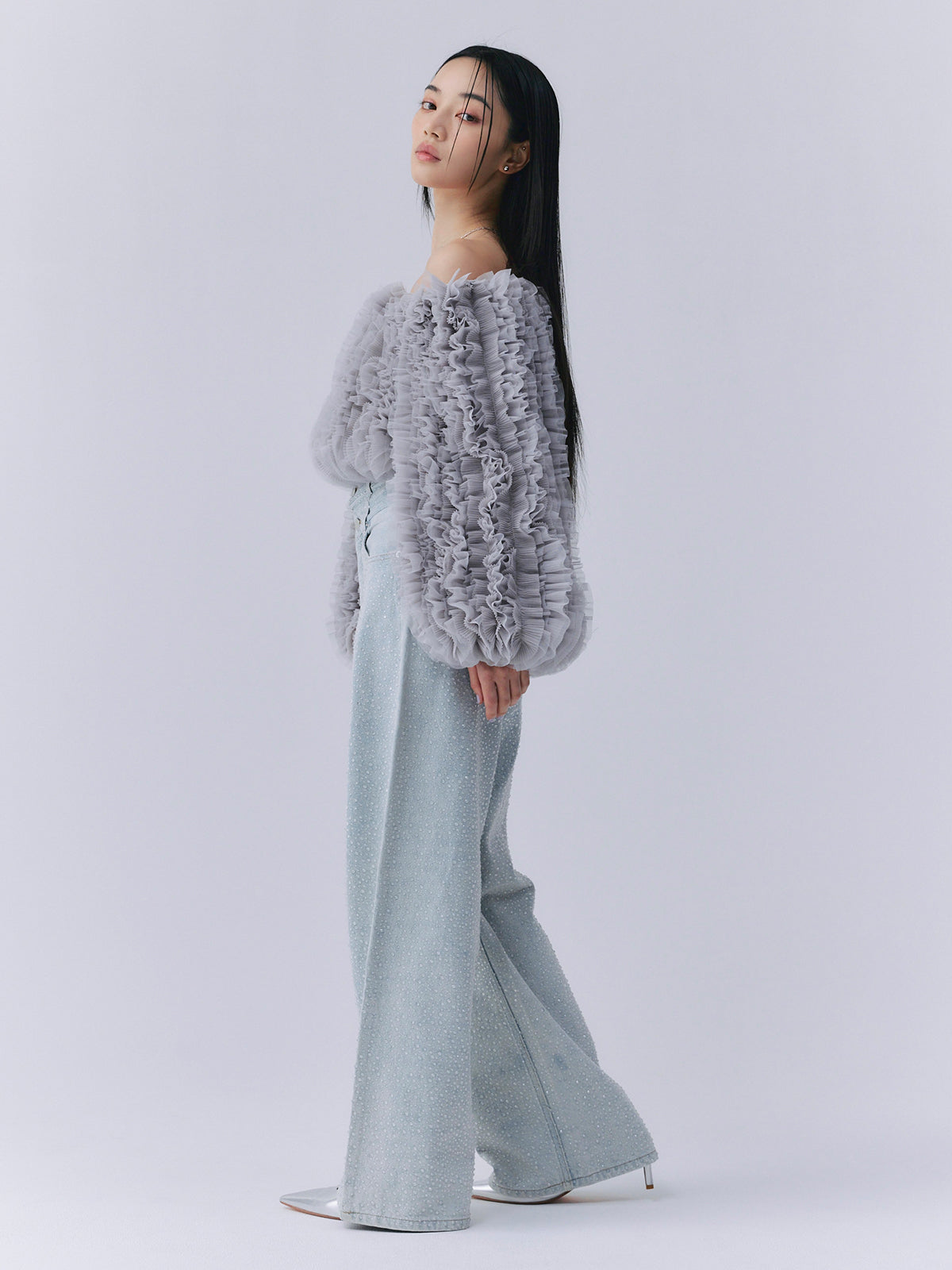 ボリュームチュールオフショルトップス