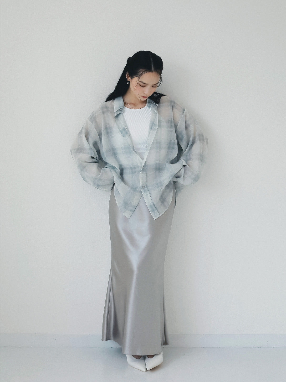 シアーチェック2WAYシャツ