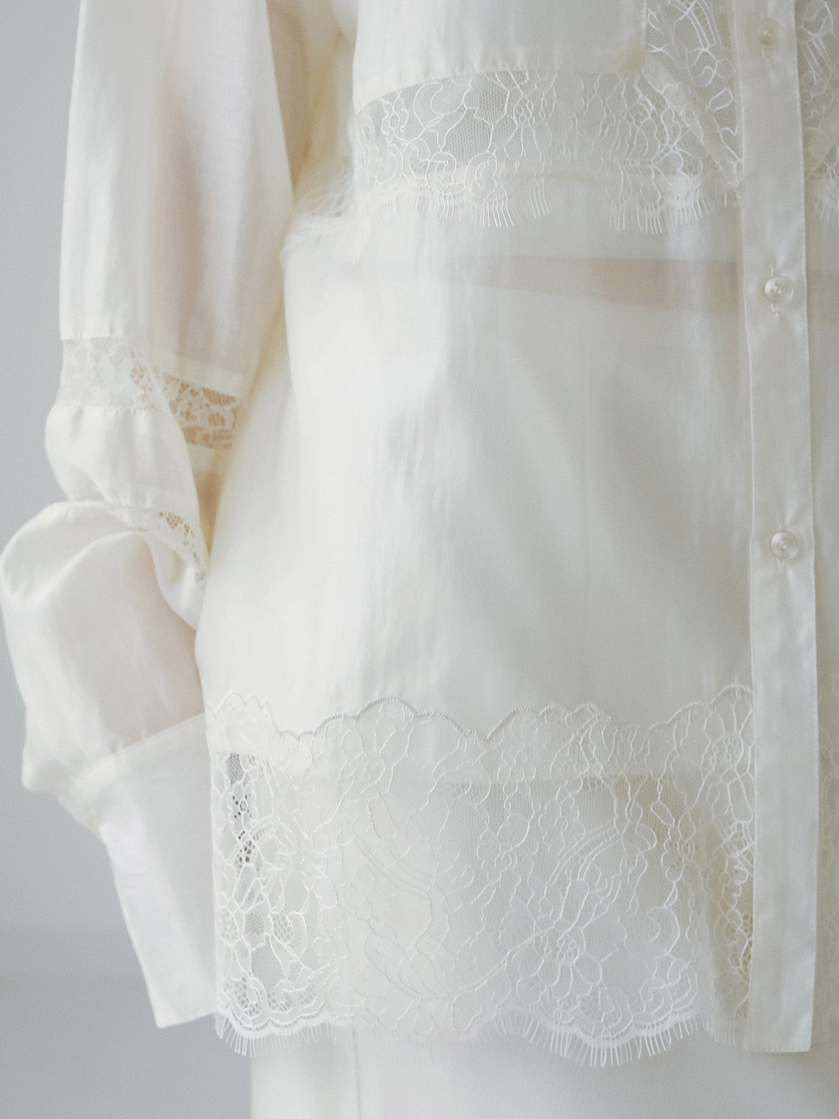 レースコンビシアーシャツ