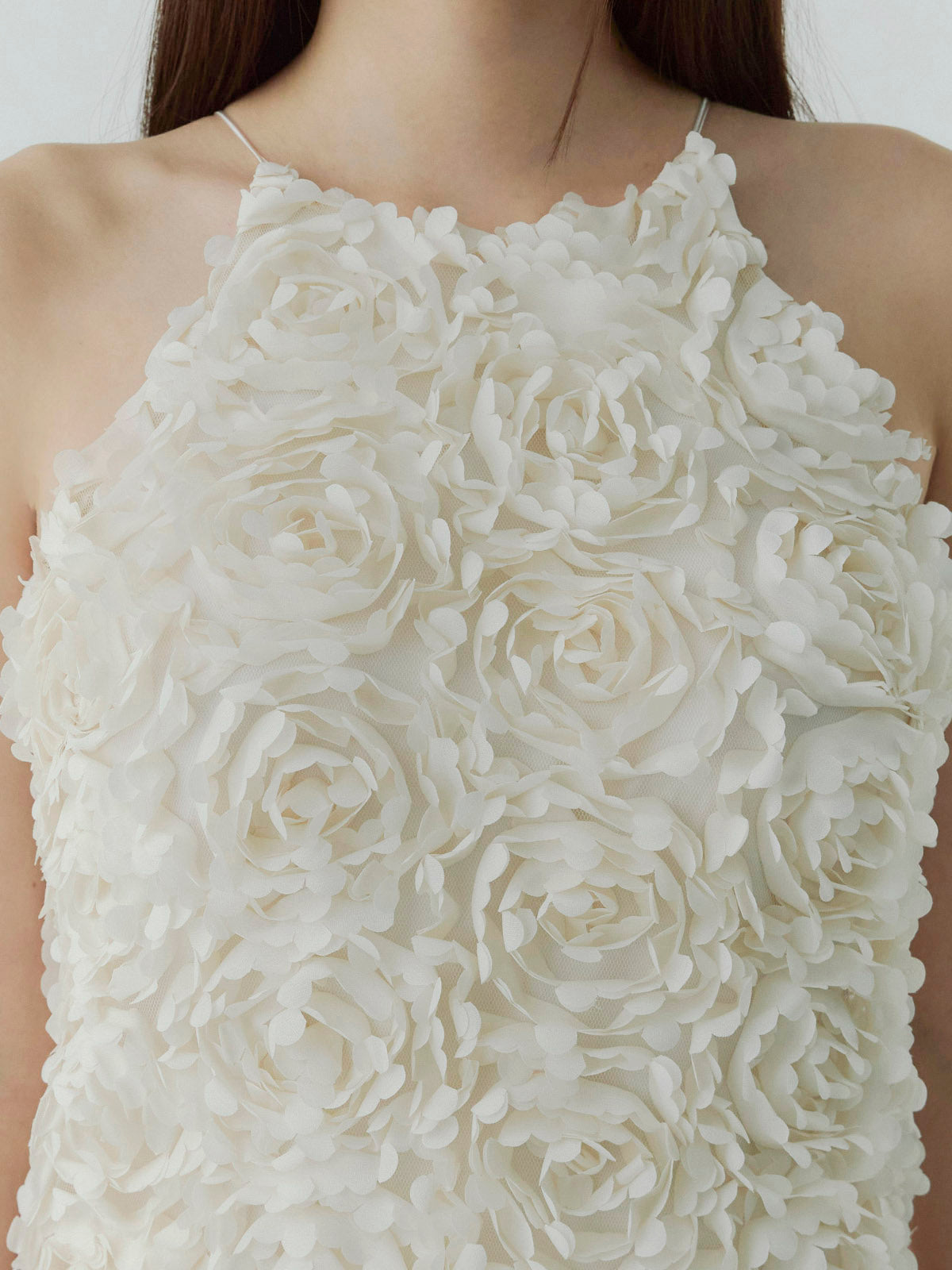 ボリュームフラワーモチーフアメスリワンピース