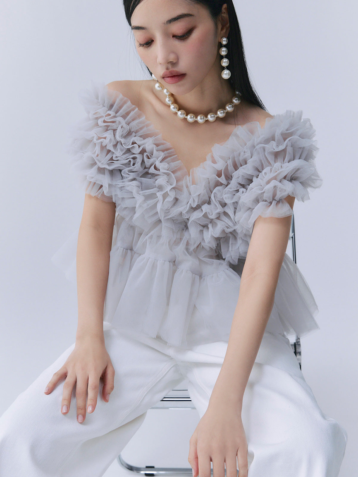 チュールフリルボリュームベスト