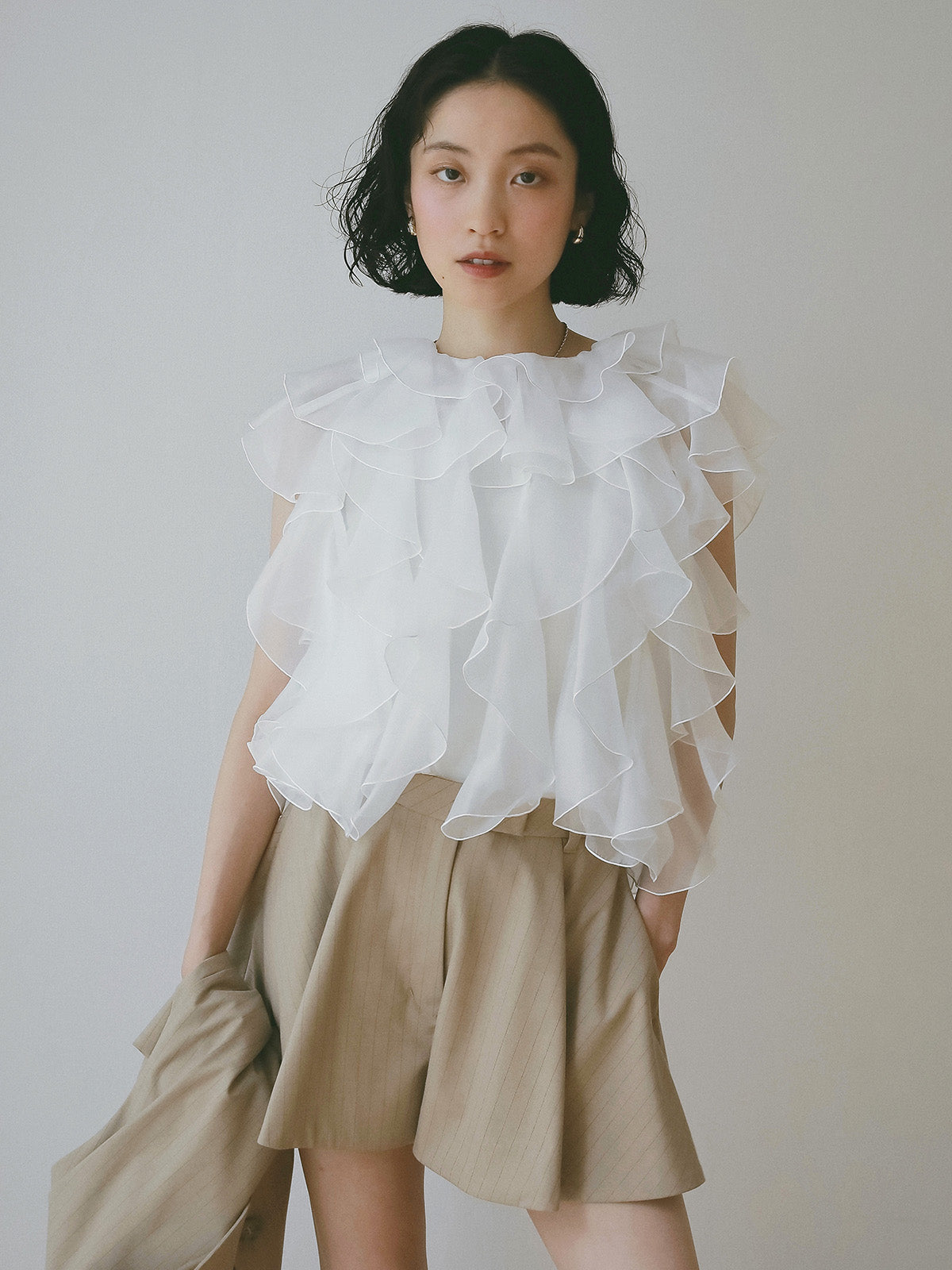 タックハーフパンツ