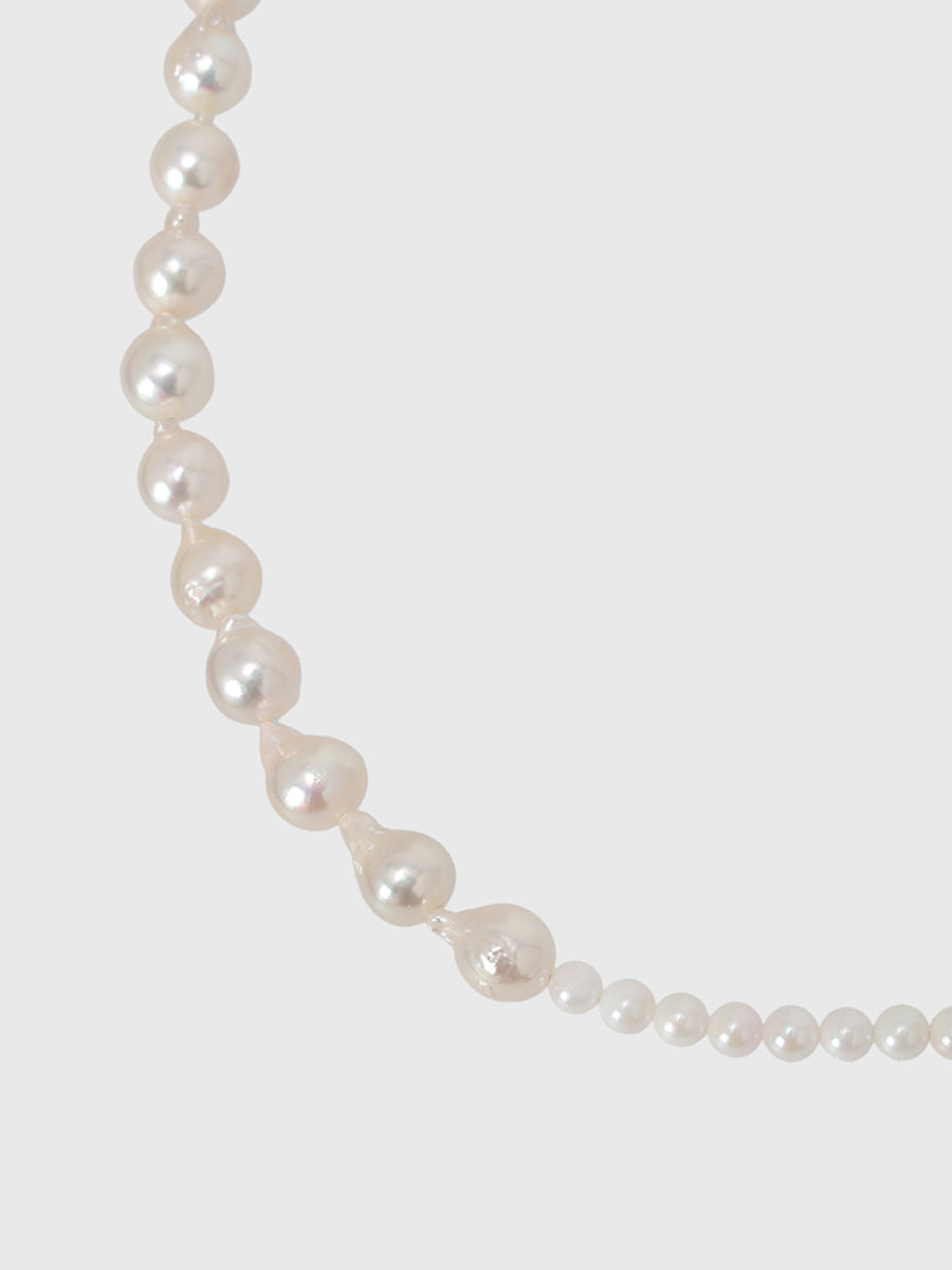 【AYUS】Akoya baropue pearl 2tone necklace 4.0-8.0mm