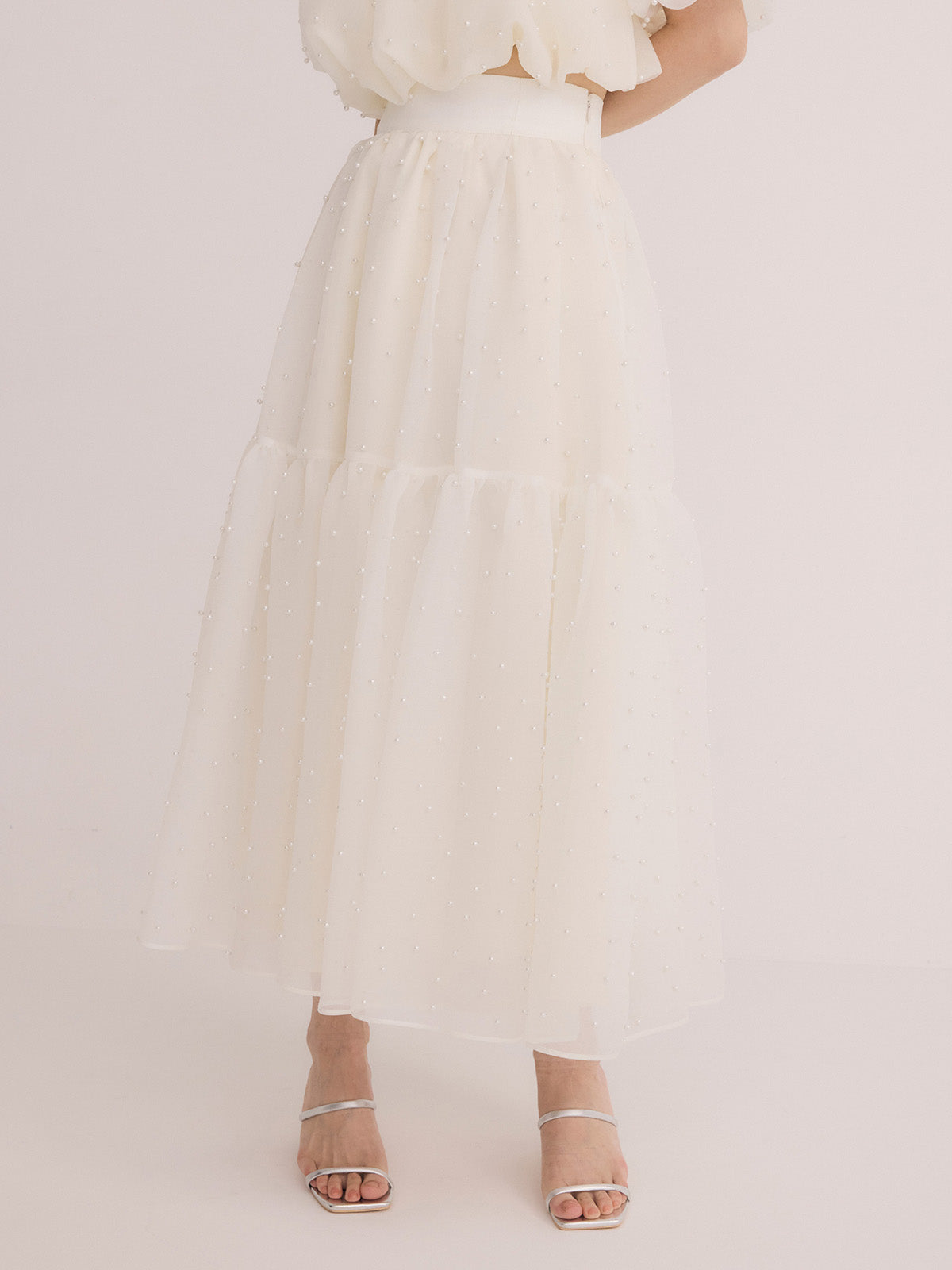 パールスタッズフレアスカート