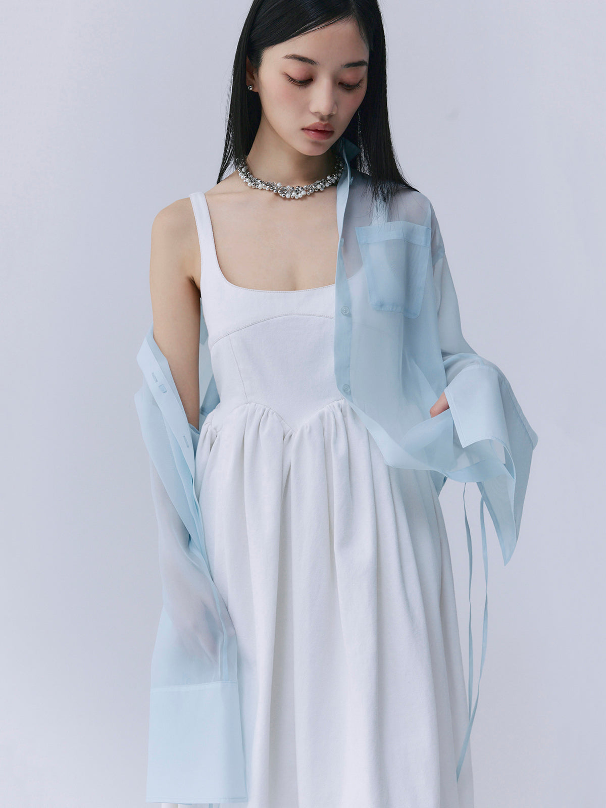 デニムビスチェワンピース