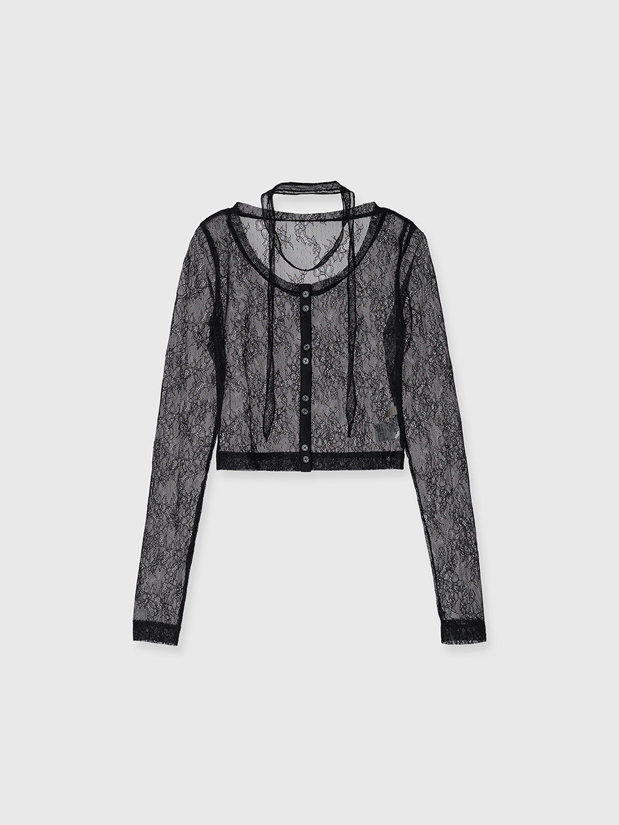 チョーカー付きレーストップス