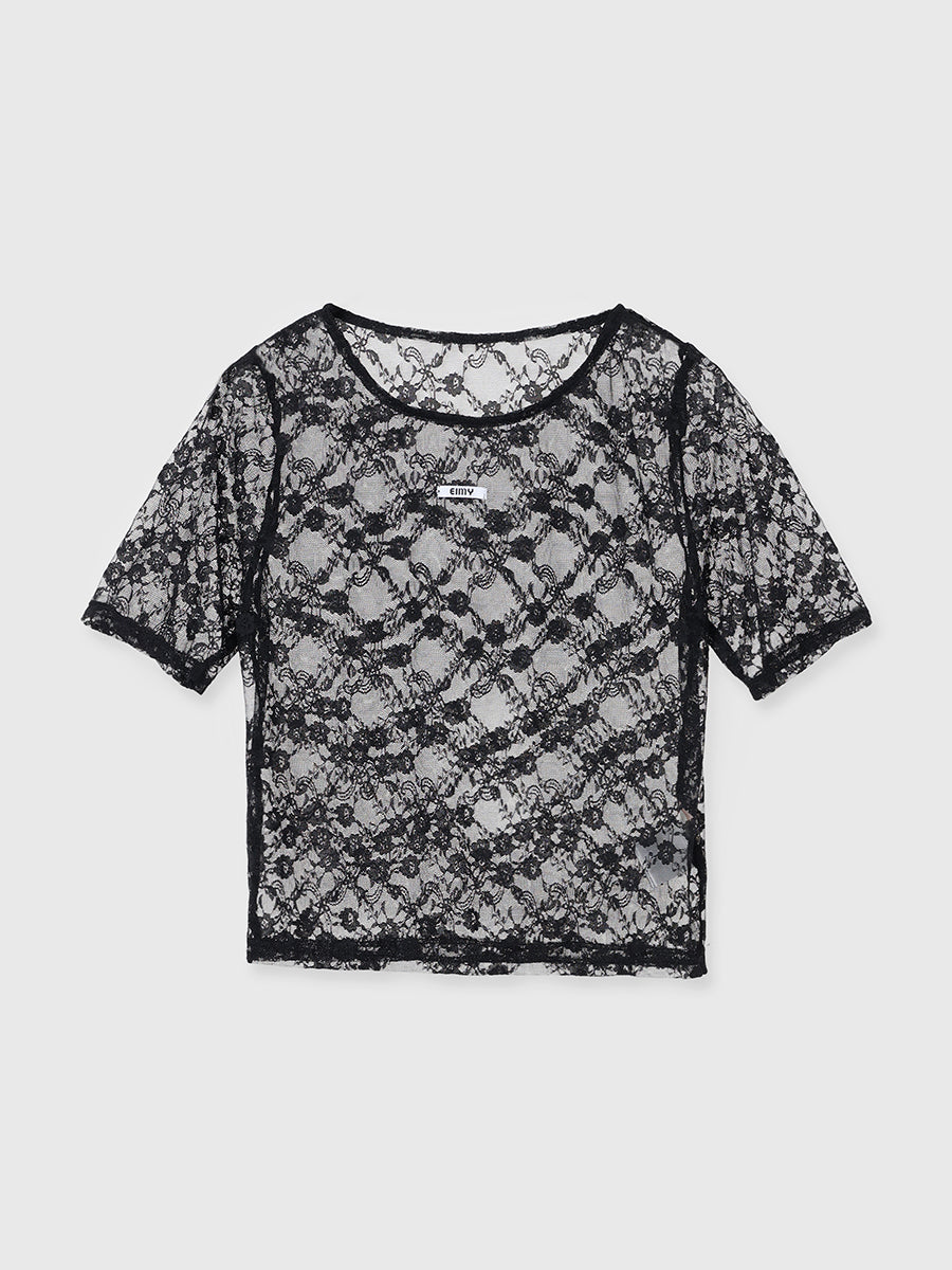 Miinaさま専用 Ameri レーストップス COMBINATION LACE TOP（Tシャツ/カットソー）｜Ameri（アメリ）の