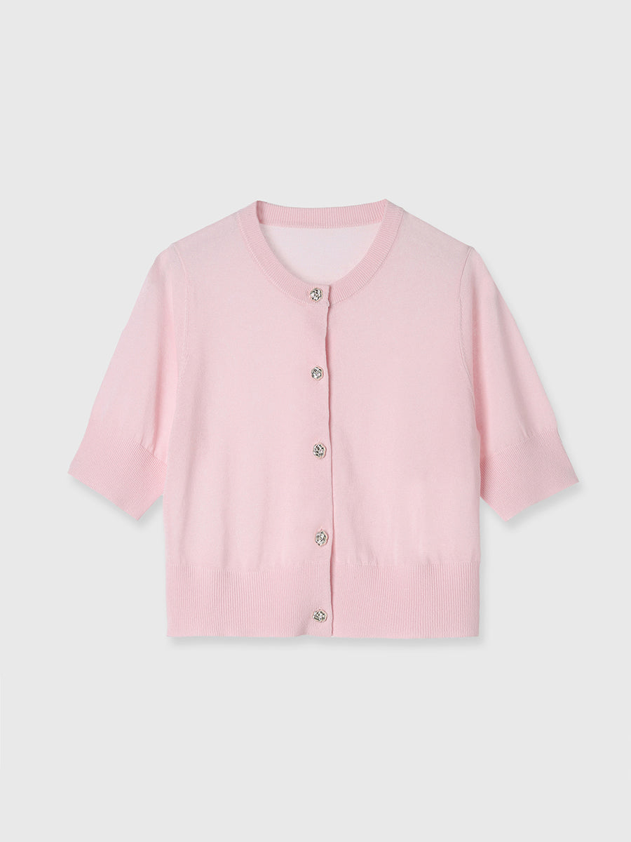 ハーフスリーブシアーニットカーデ