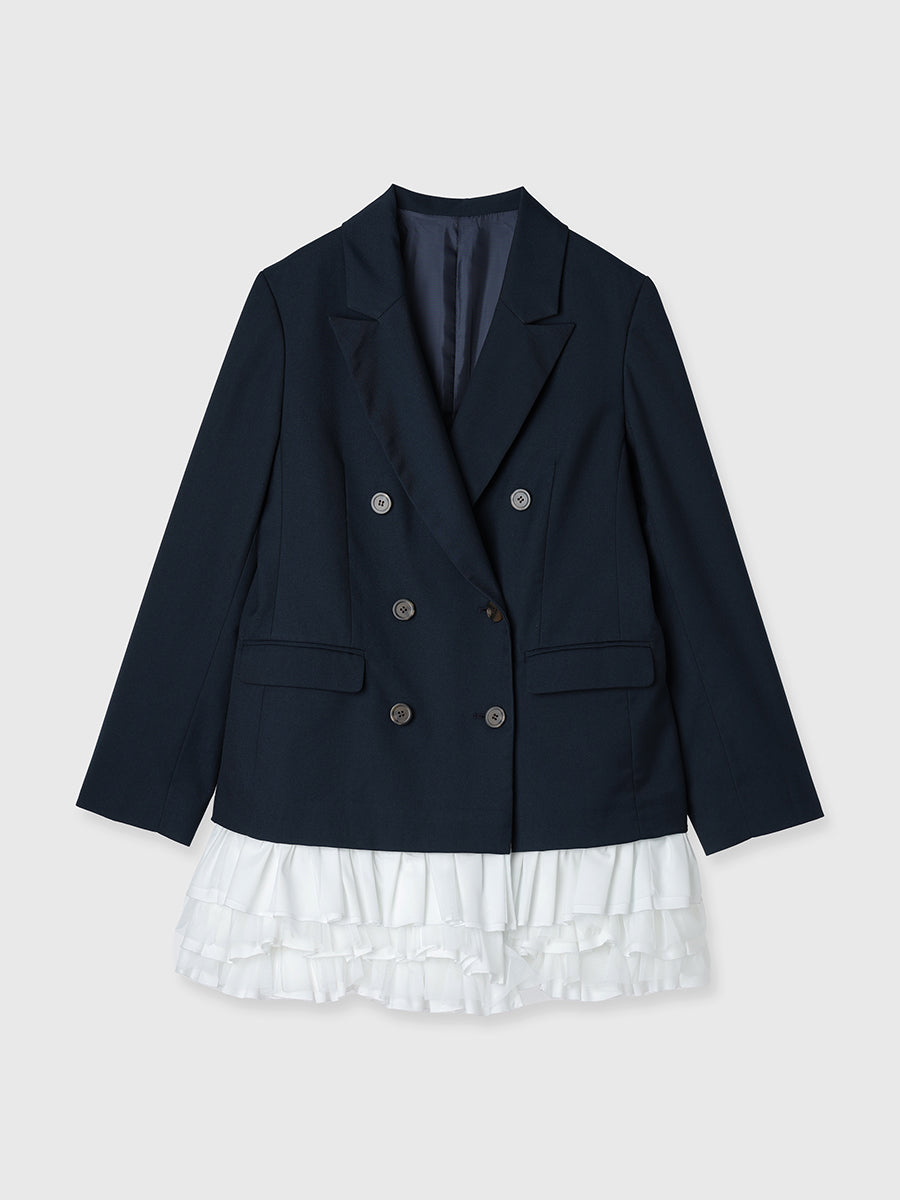 フリルトリムジャケットワンピース