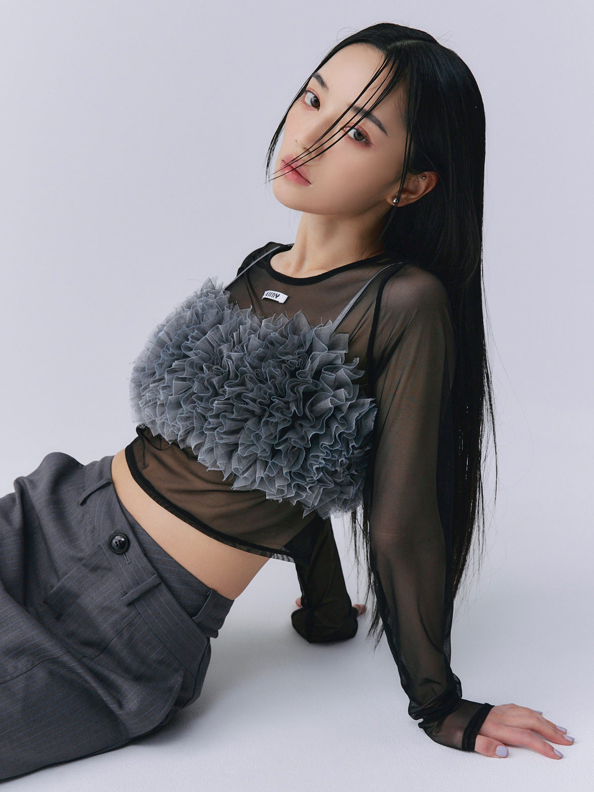 チュールフリルベアトップ