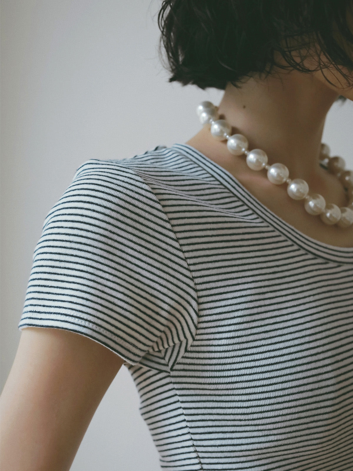 ボーダーリブＴシャツ