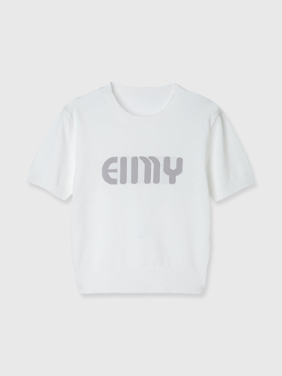 EIMYロゴハーフスリーブニット
