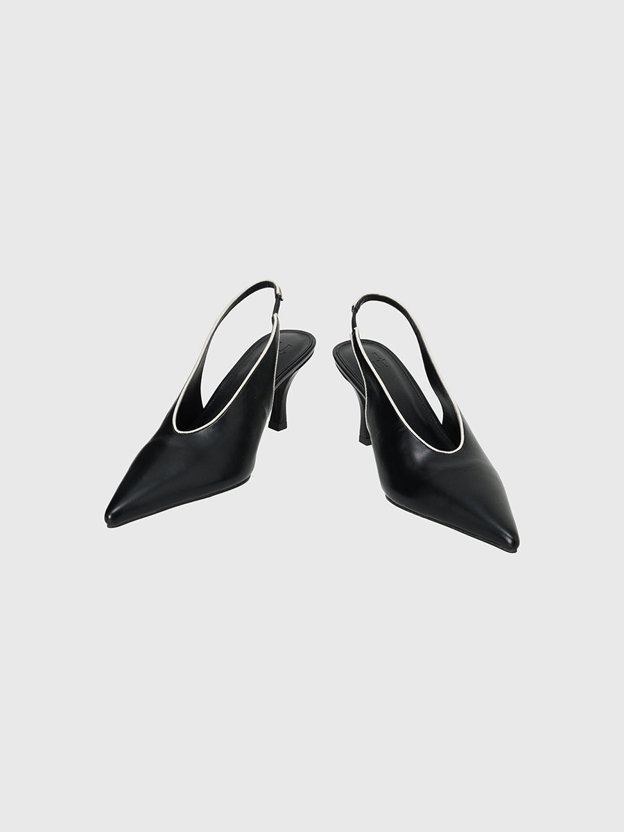 パイピングスリングバックパンプス