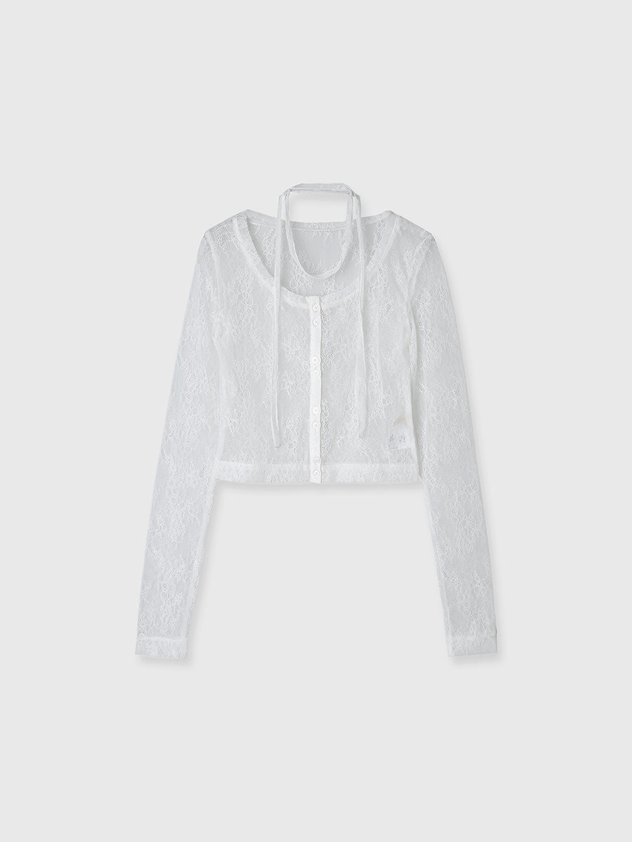 チョーカー付きレーストップス