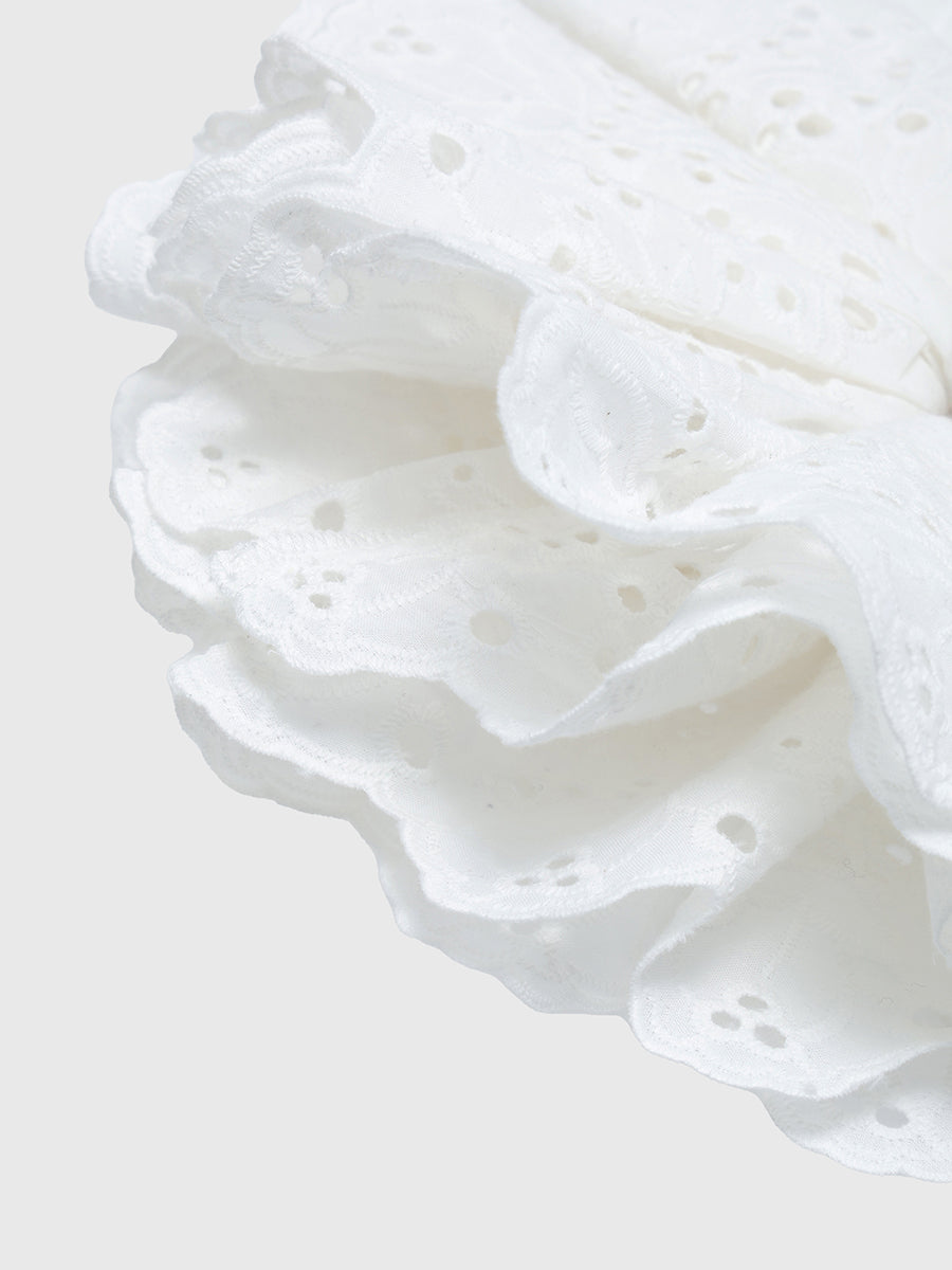 エンブロイダリーフラワーシュシュ