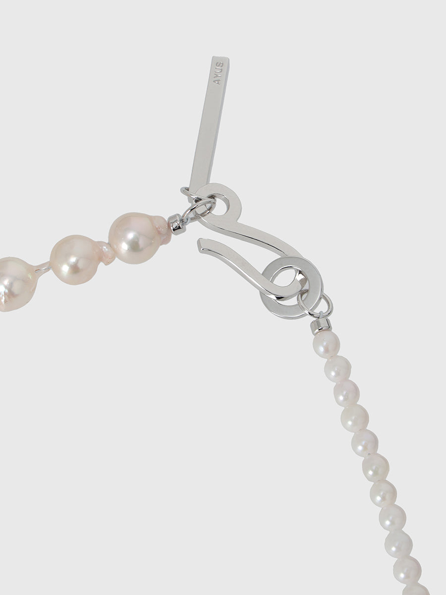 【AYUS】Akoya baropue pearl 2tone necklace 4.0-8.0mm