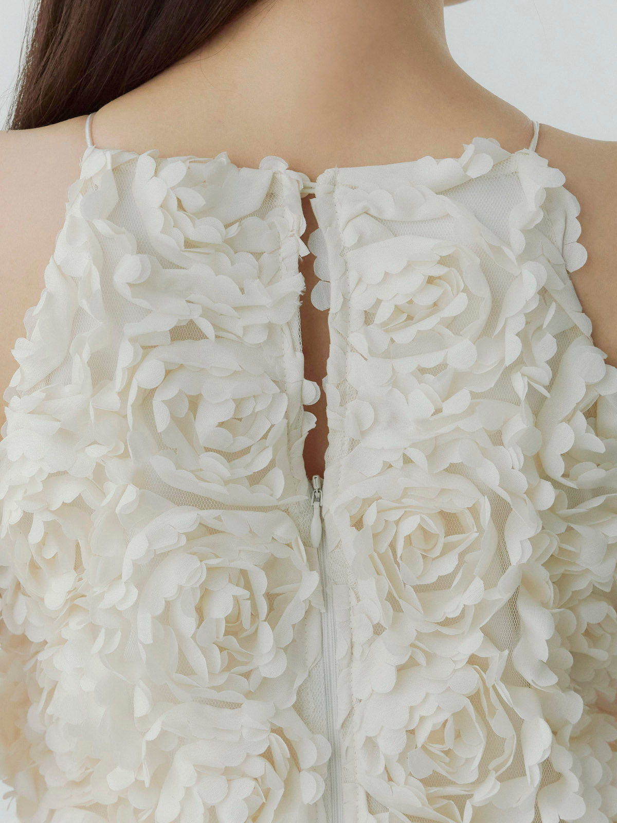 ボリュームフラワーモチーフアメスリワンピース