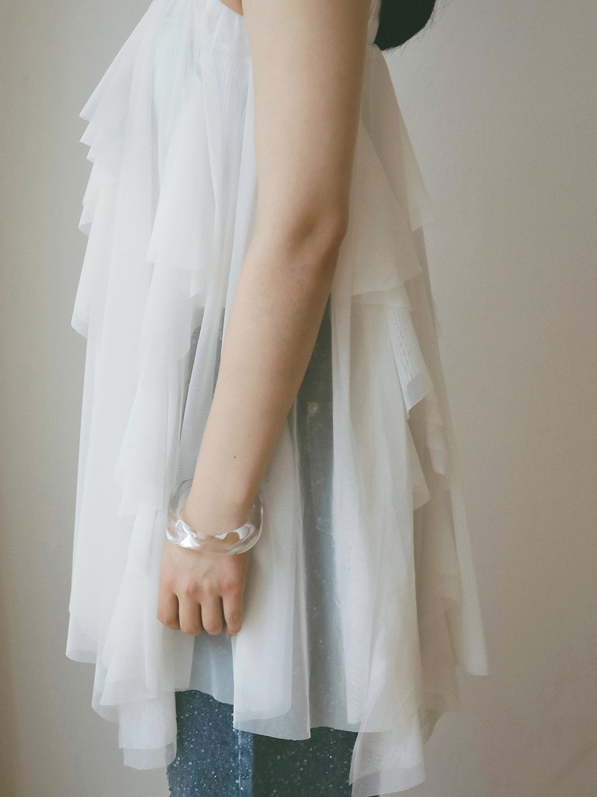 リブタンクセットボリュームチュールチュニック