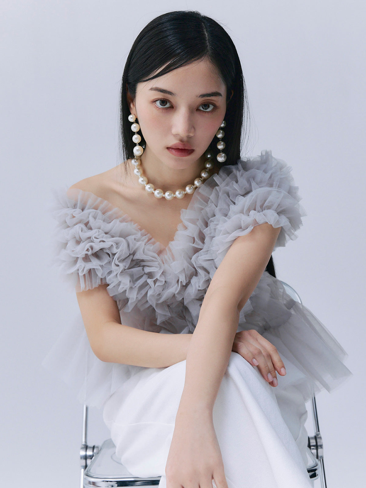 チュールフリルボリュームベスト