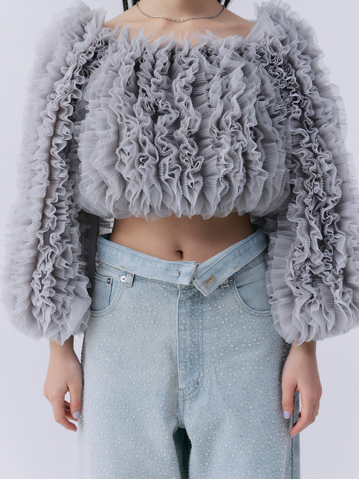 drop patternデニムパンツ