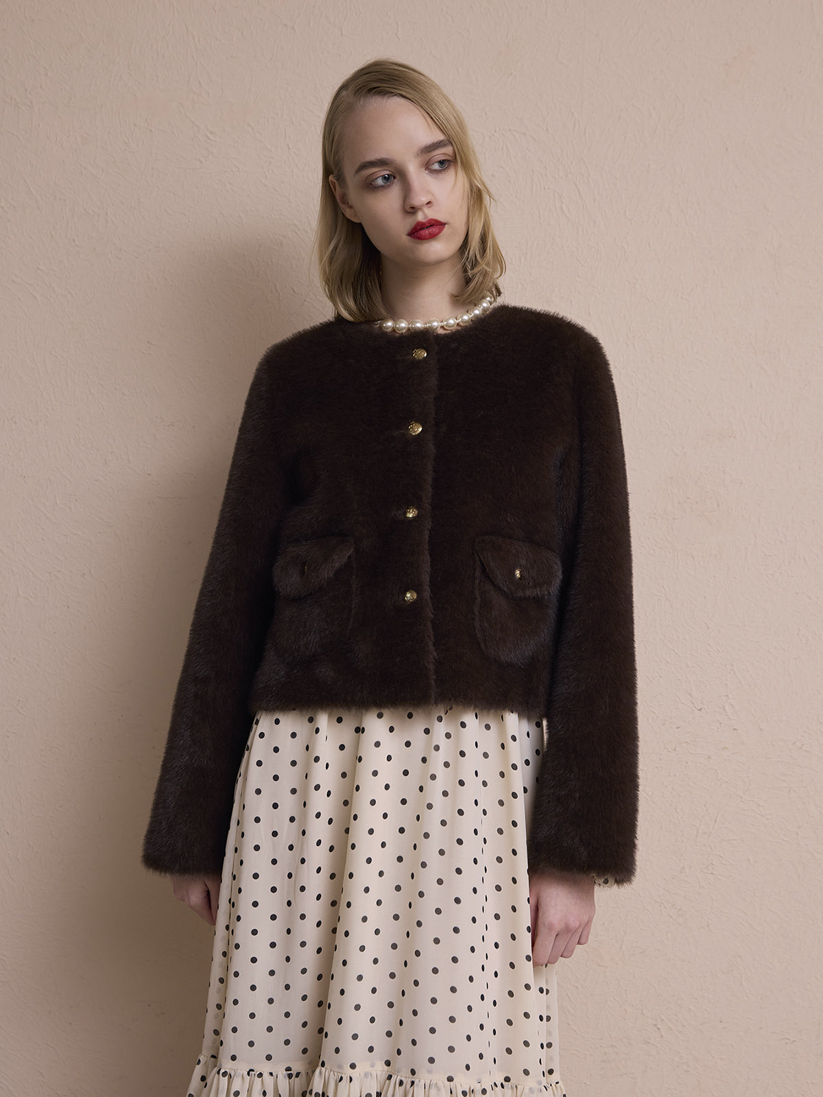 MODEL:172cm／COLOR:BROWN／SIZE:36