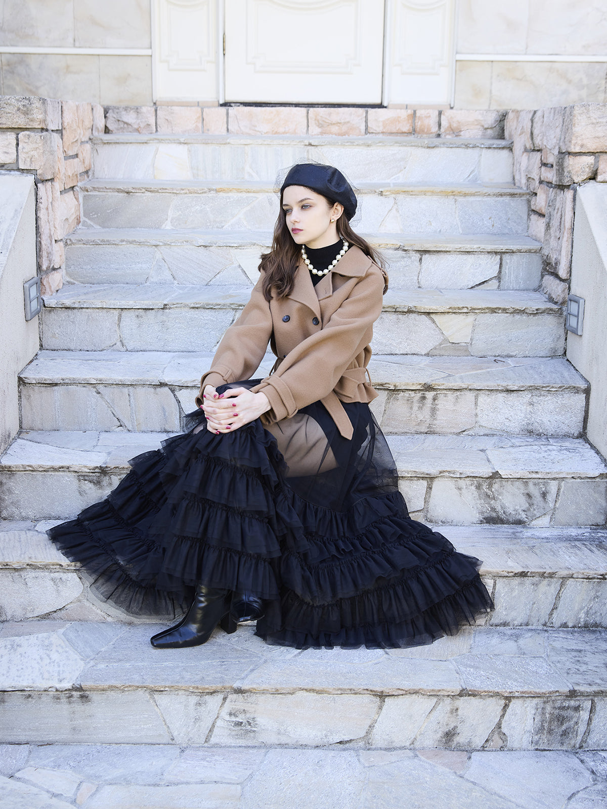 ウールショートトレンチコート