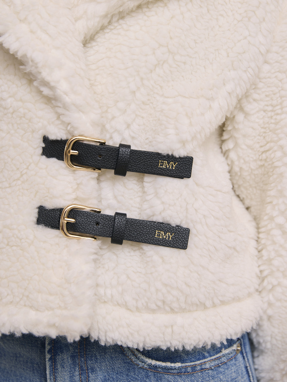 ベルトディテールボアショートコート