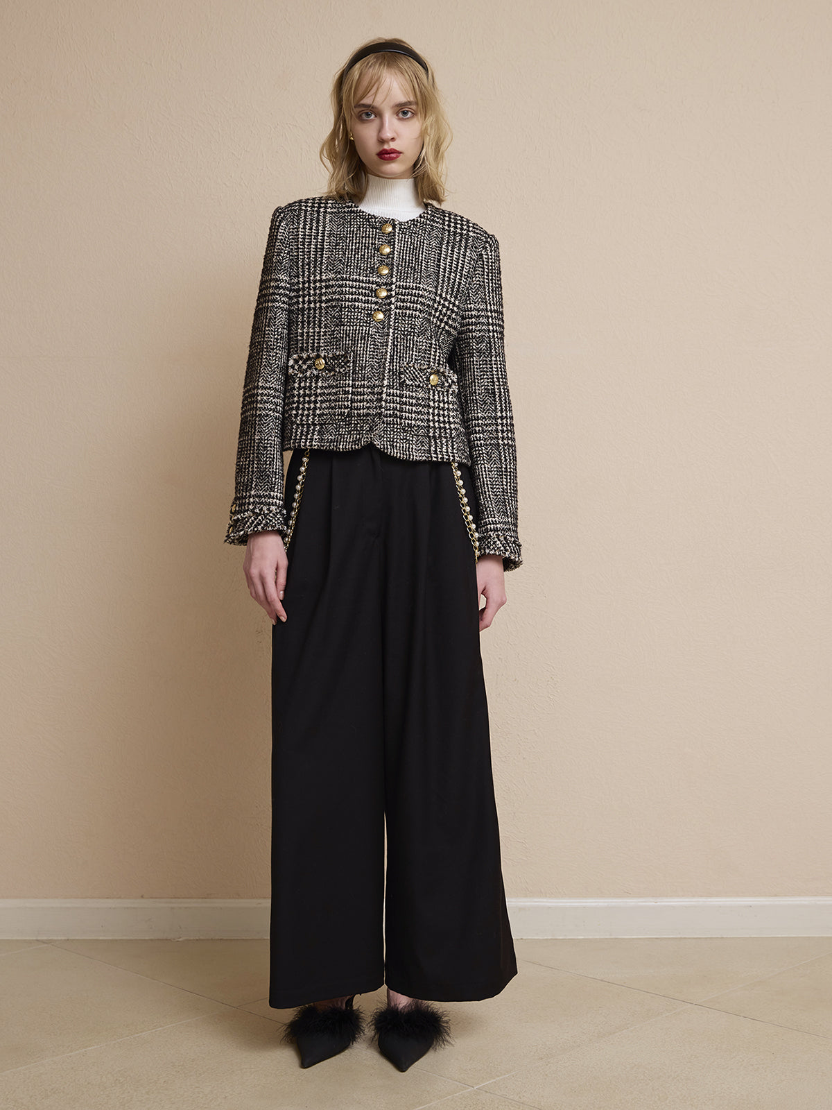 ツイードノーカラージャケット