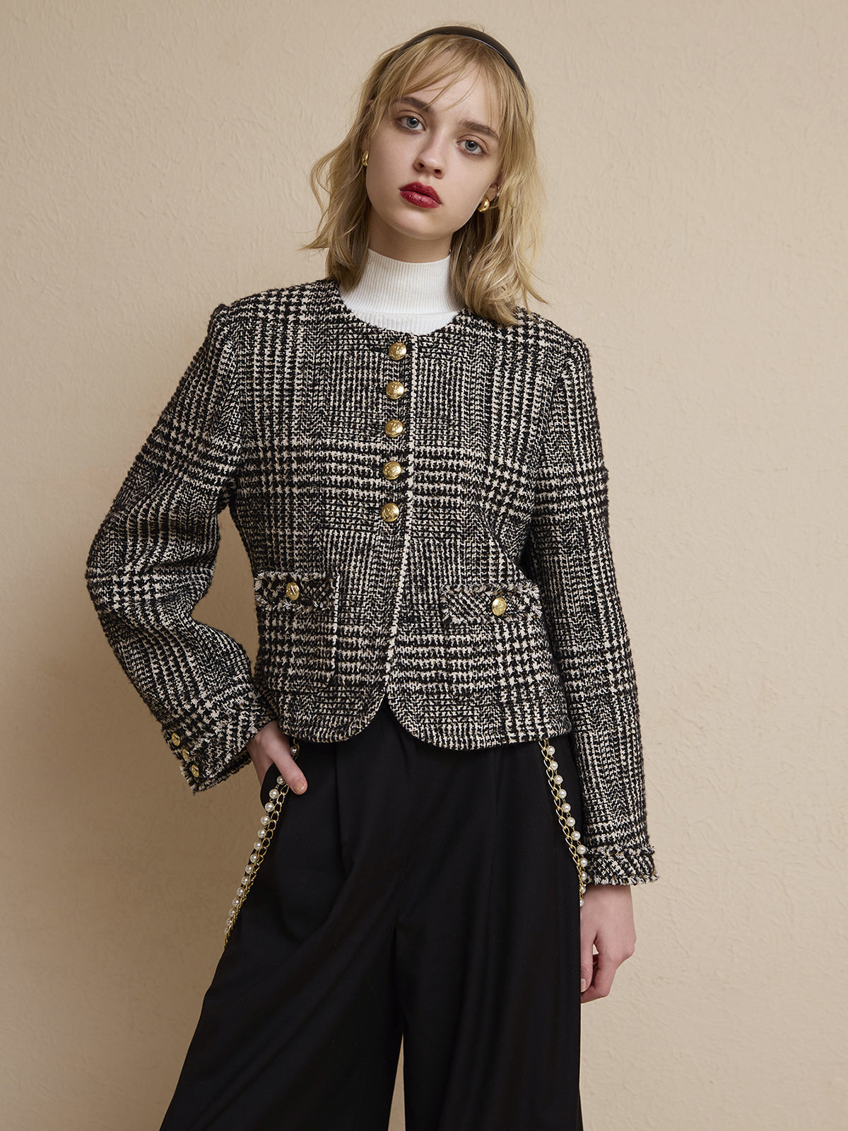 MODEL:172cm／COLOR:CHECK／SIZE:36