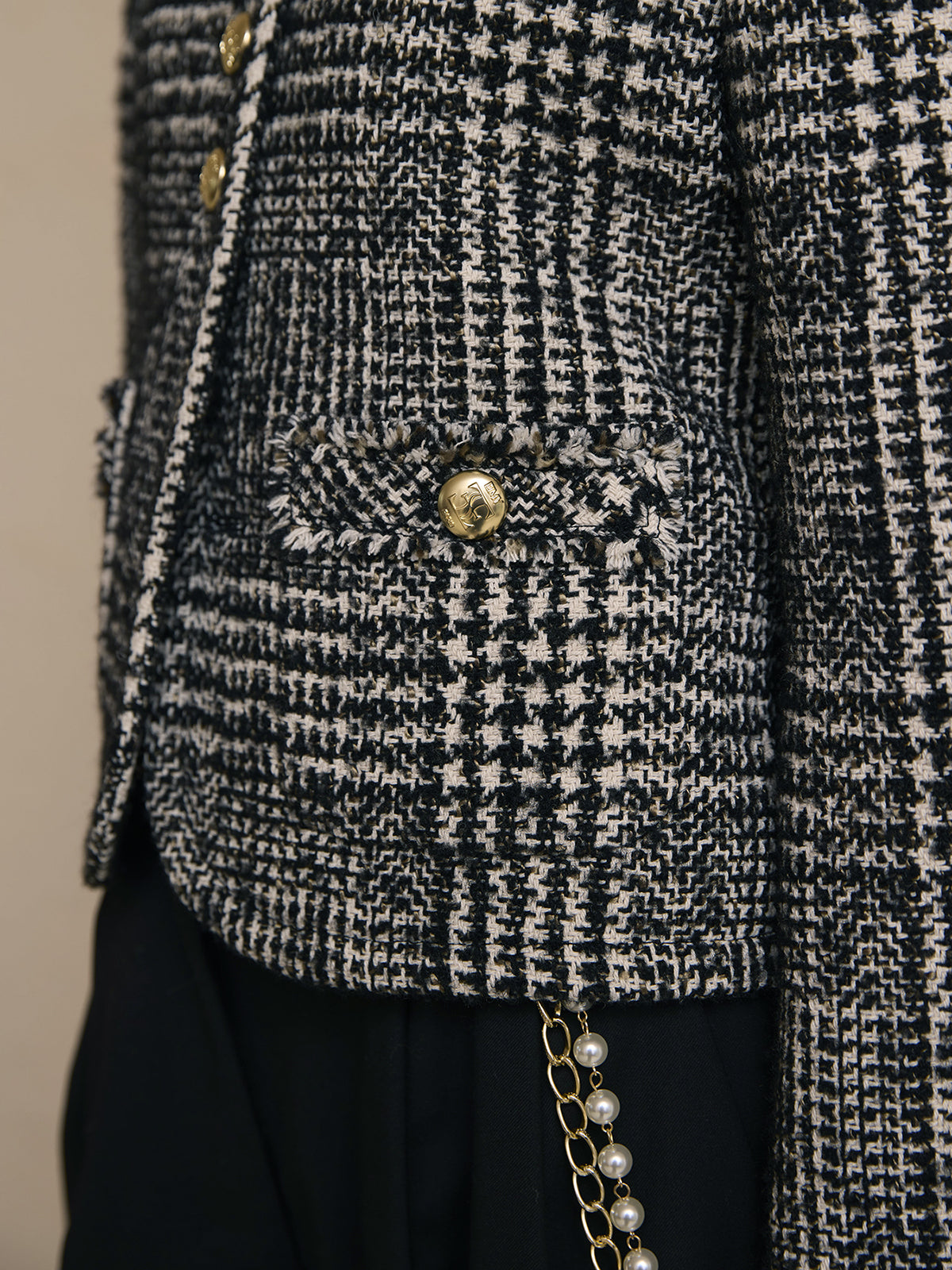 ツイードノーカラージャケット