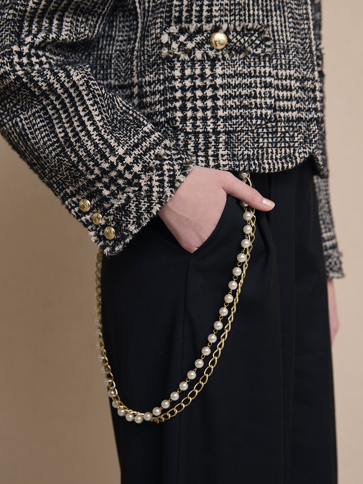 ツイードノーカラージャケット