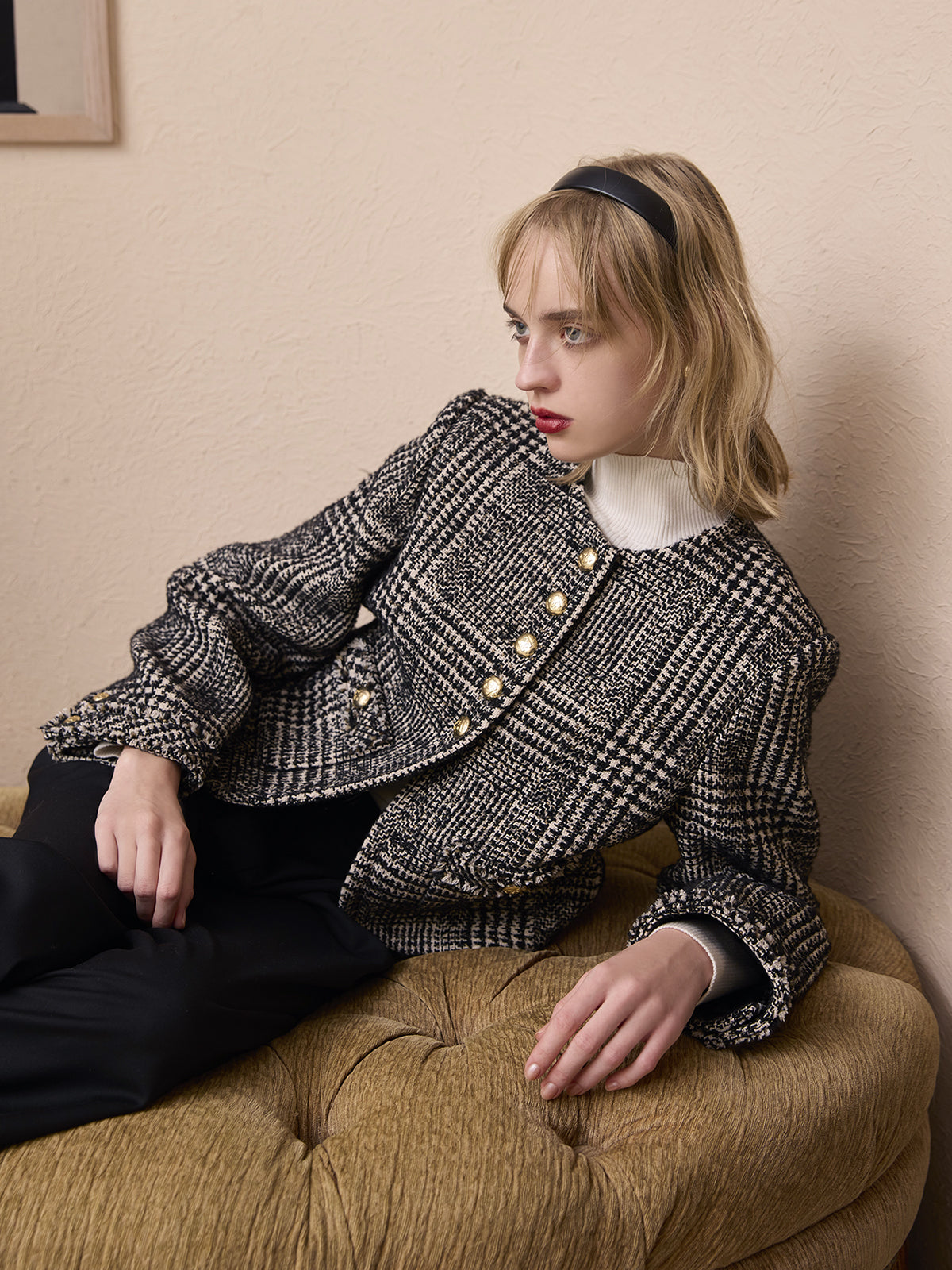 ツイードノーカラージャケット