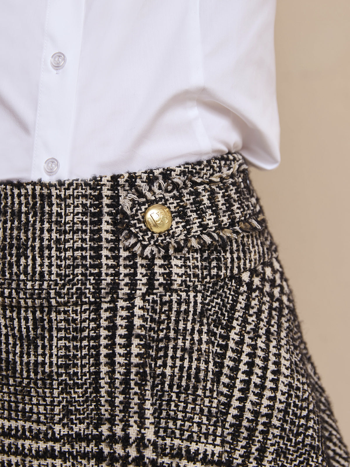 ツイードタックミニスカート