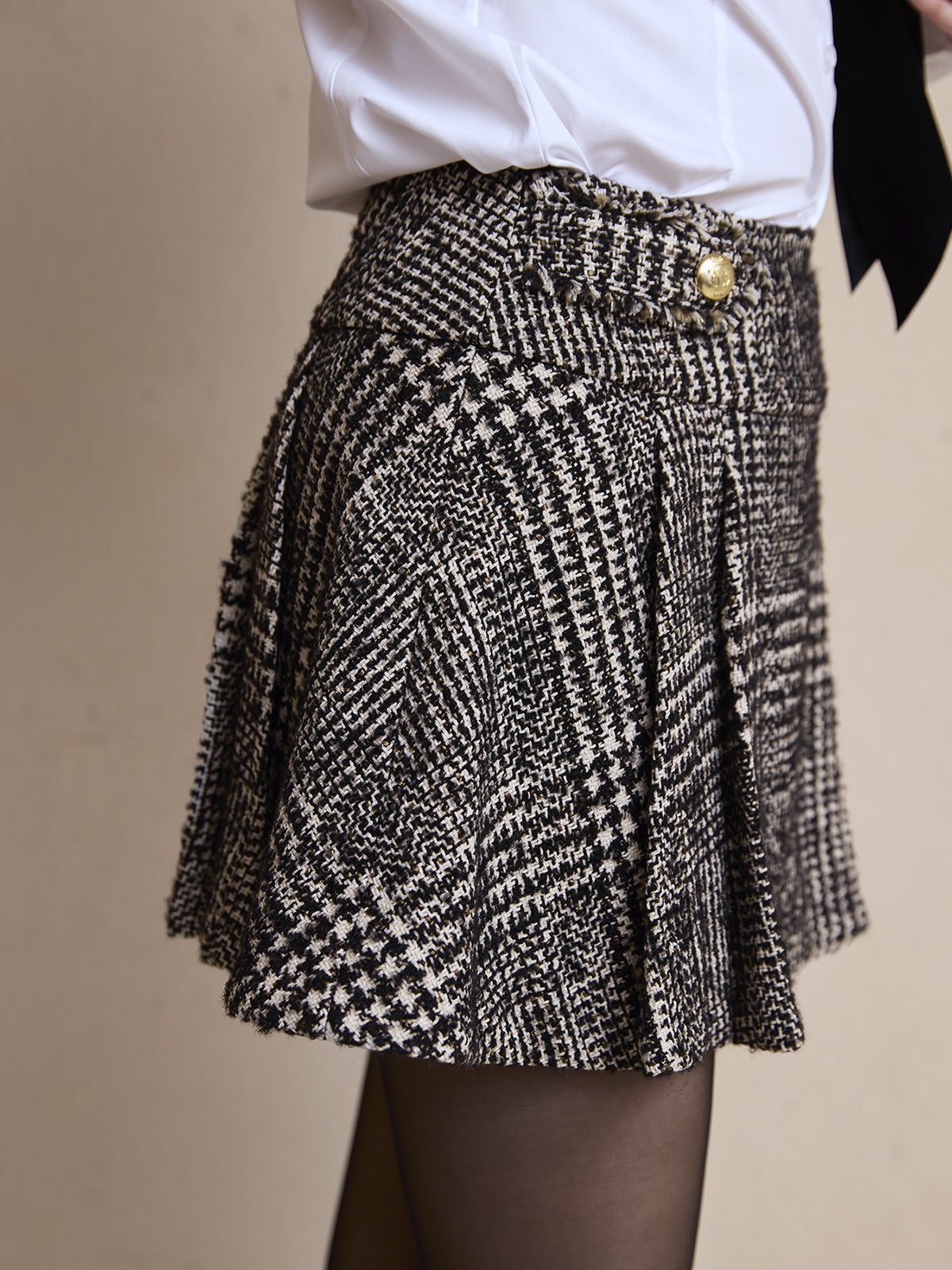 ツイードタックミニスカート