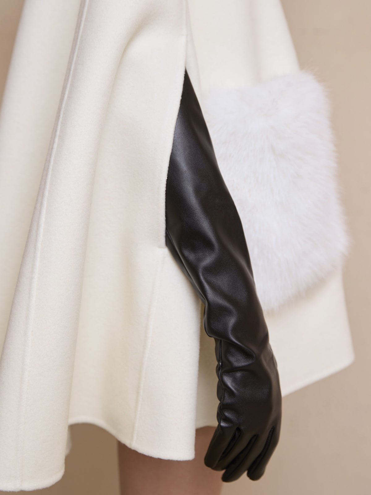 ファーポケットマントコート