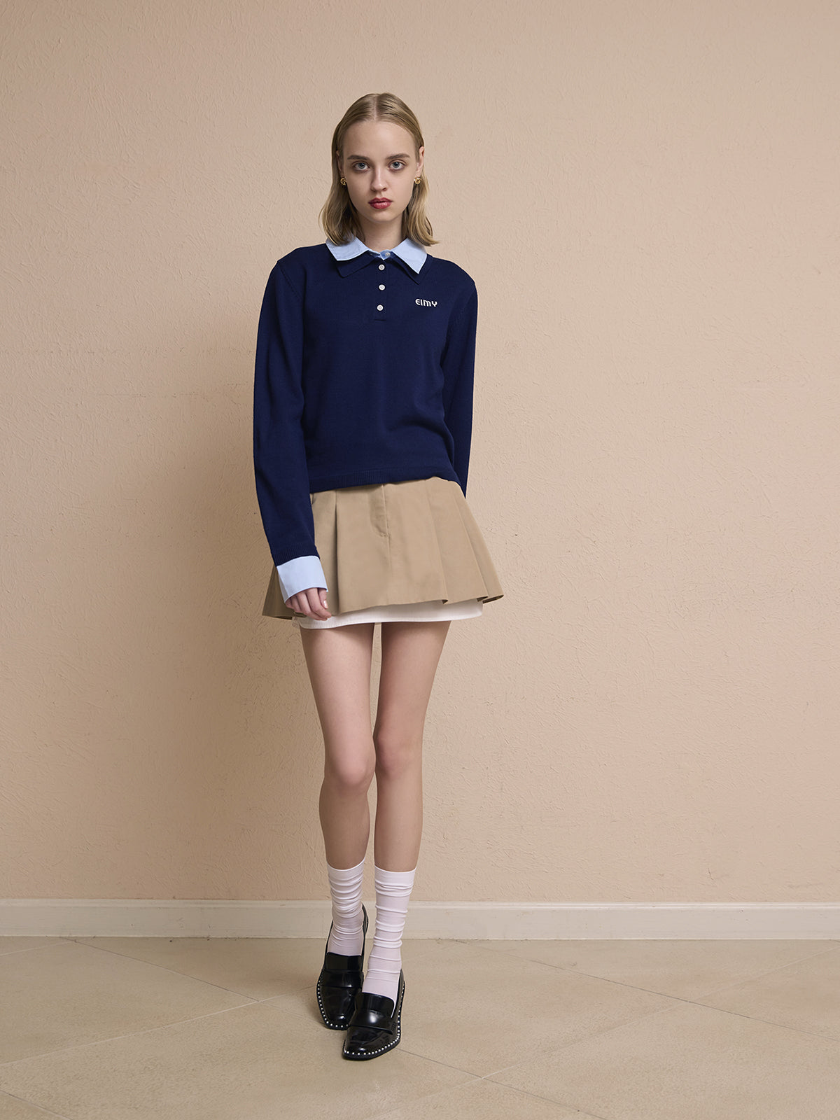 【New Color】ダブルカラーデザインニット