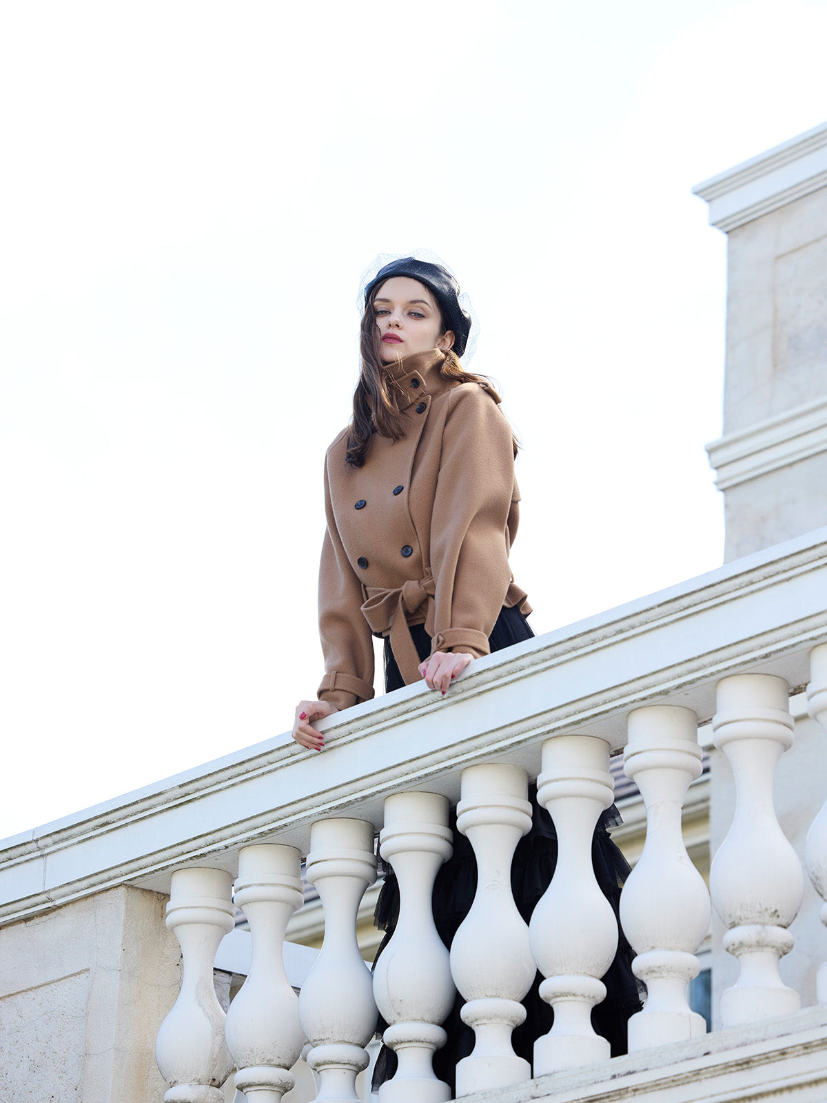 ウールショートトレンチコート