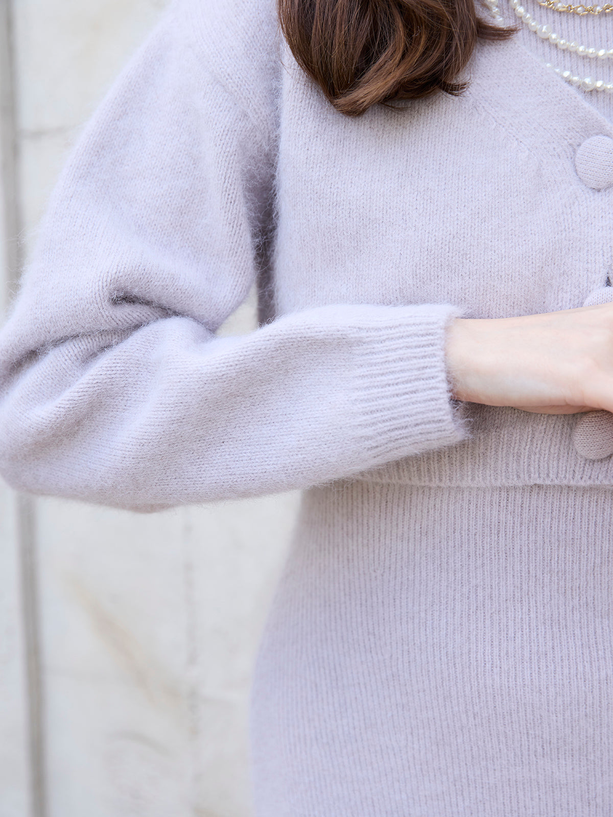 オフショルニットカーデセットワンピ