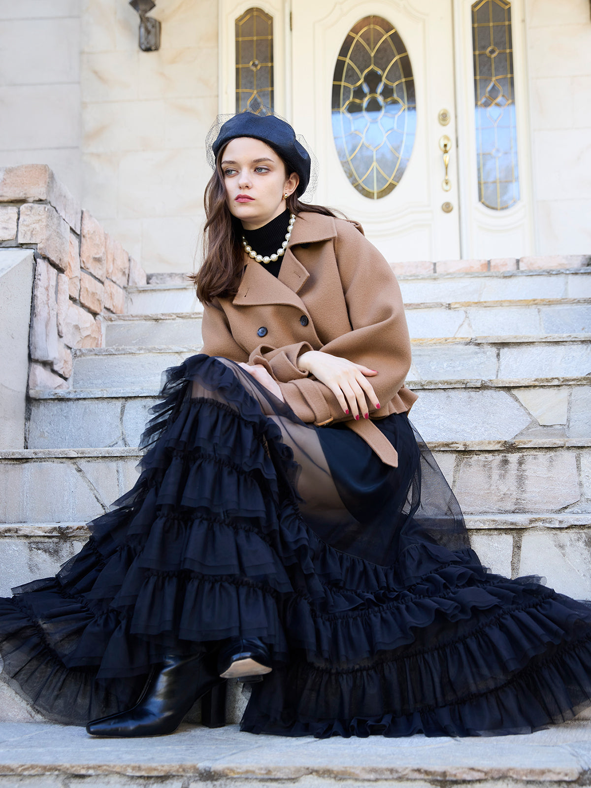 MODEL:173cm／COLOR:BLACK／SIZE:36