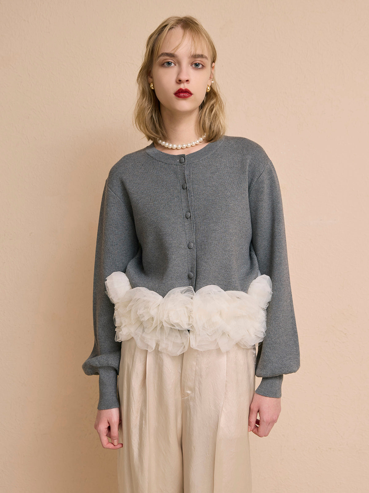 チュールぺプラムニット