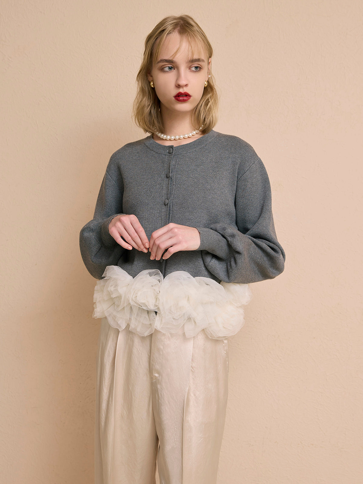 チュールぺプラムニット