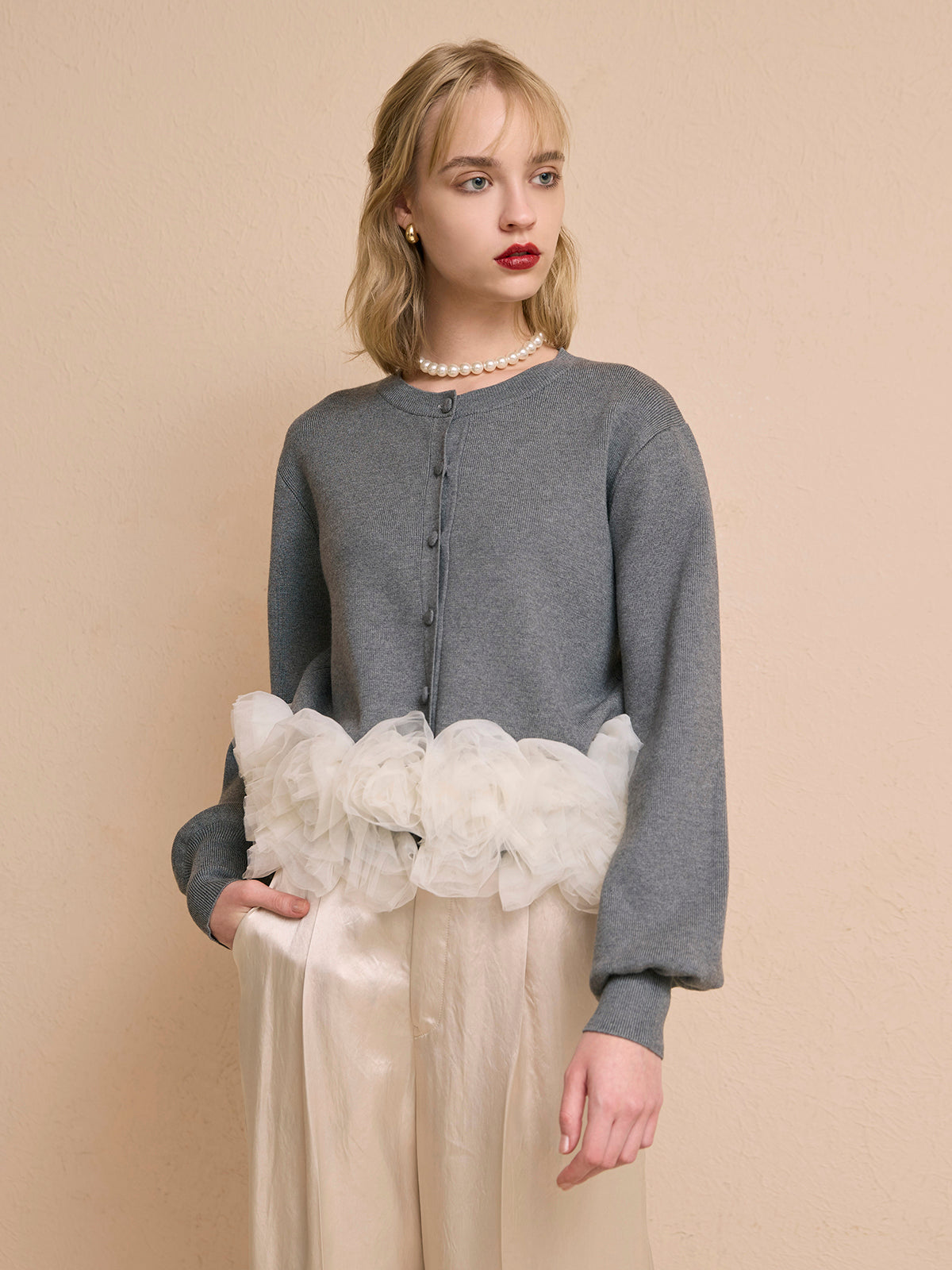 チュールぺプラムニット