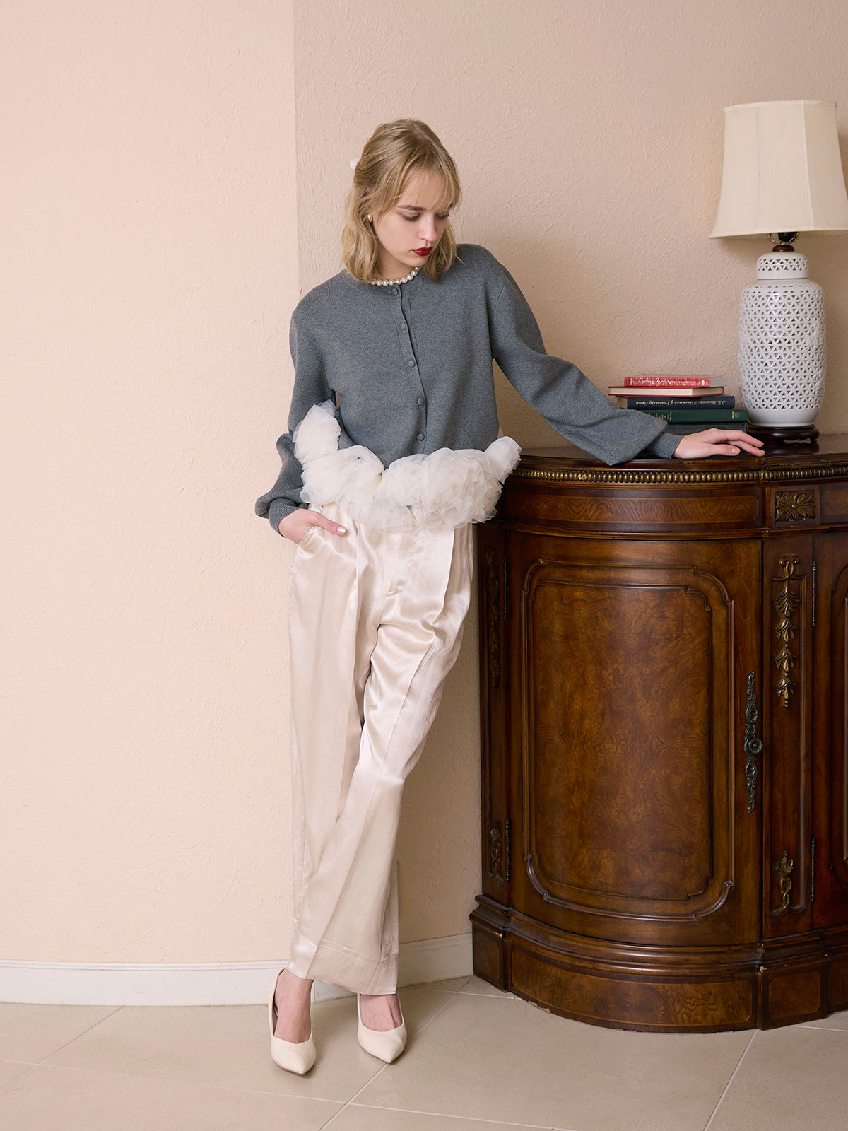 チュールぺプラムニット